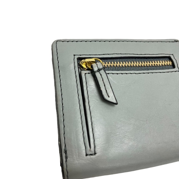 FOSSIL Genuine Leather Gray Pink Yellow Bi-Fold Wallet Coin Purse Cash Holder - Picture 11 of 16